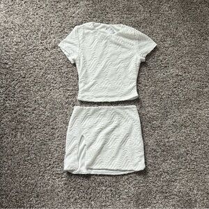 Princess Polly White Textured Skirt